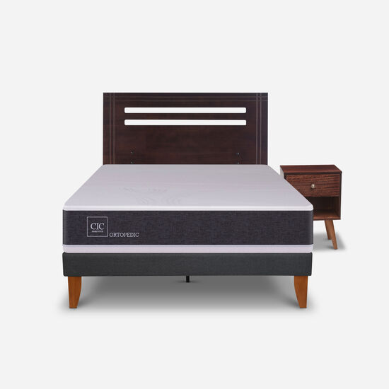 Cama Europea Curve 1.5 Plazas Ortopedic + Set New Múnich