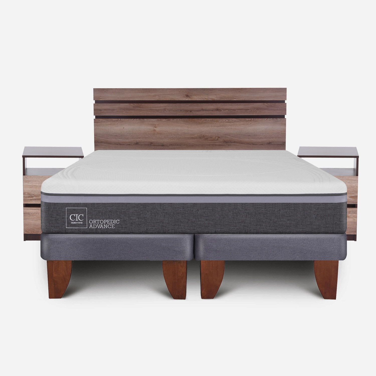 Cama Europea 2 Plazas Ortopedic Advance Base Dividida + Set Ares