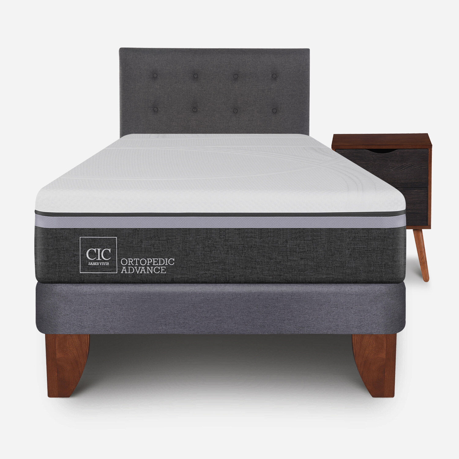 Cama Europea 1,5 Plazas Ortopedic Advance + Set Éufrates
