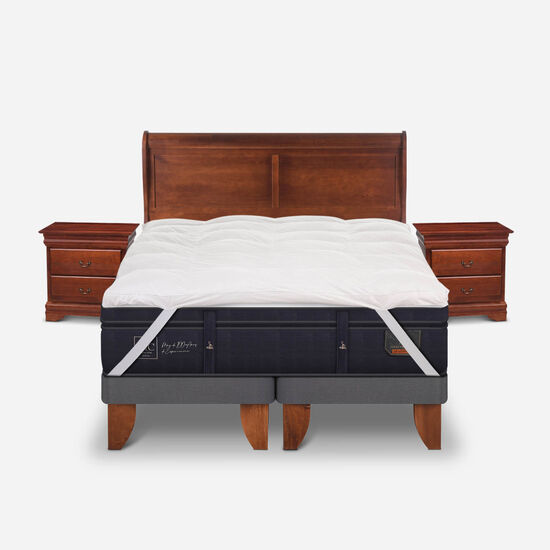 Cama Europea 2 Plazas Base Dividida Super Premium + Set Miró + Topper