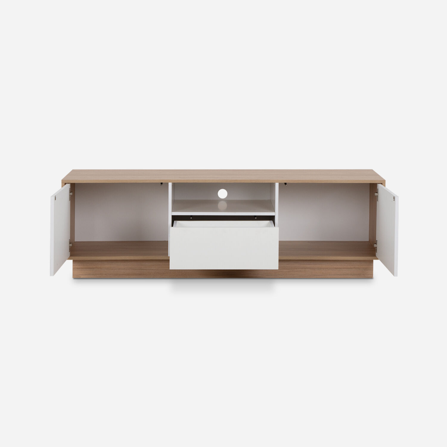 Rack Tv 70" 2 Puertas 1 Caj&oacute;n Olmo Blanco