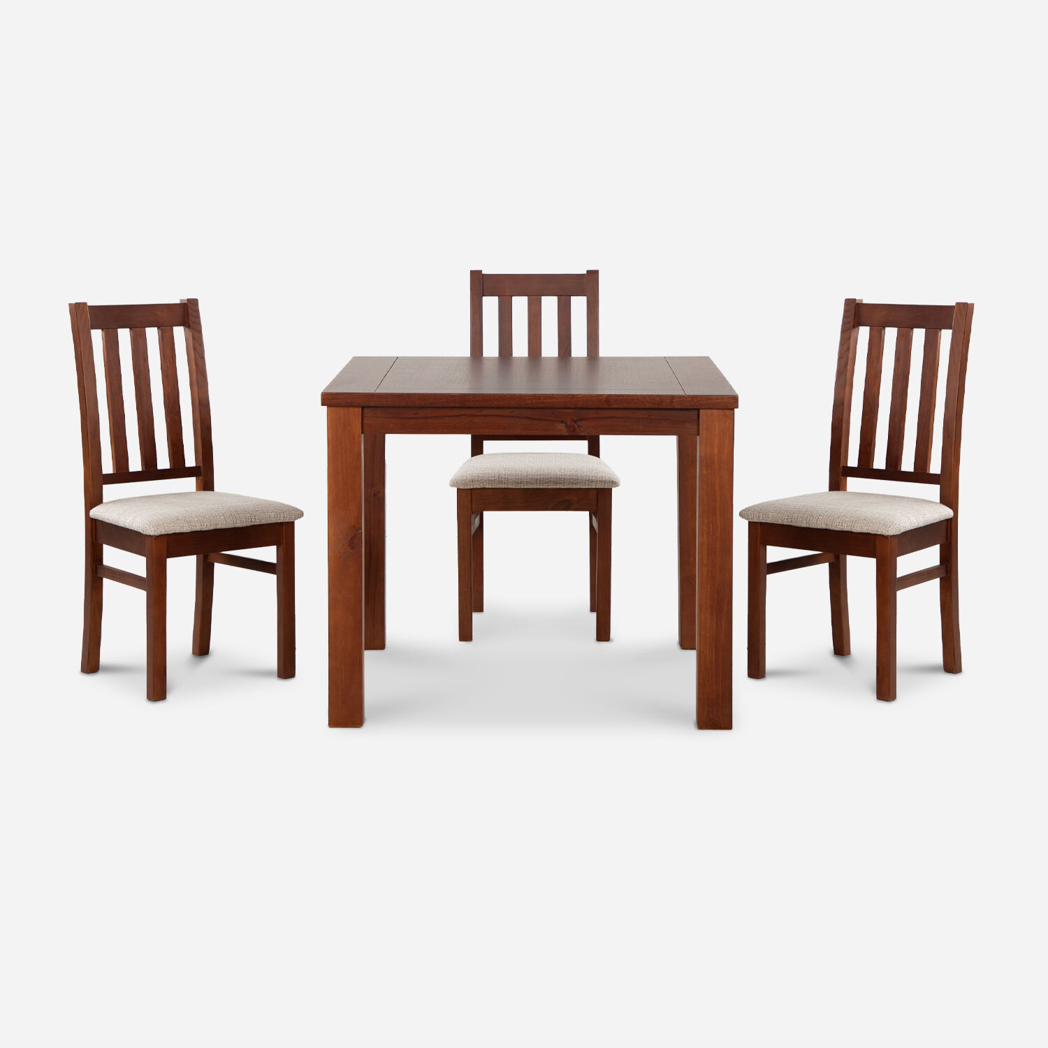Comedor 4 Sillas Ñuble Caramelo - Tela Beige