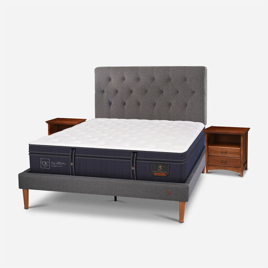 Cama Europea Curve 2 Plazas Grand Premium + Set Kavery
