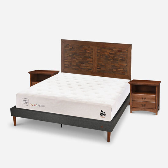 Cama Europea Curve 2 Plazas Cocopedic + Set Antique