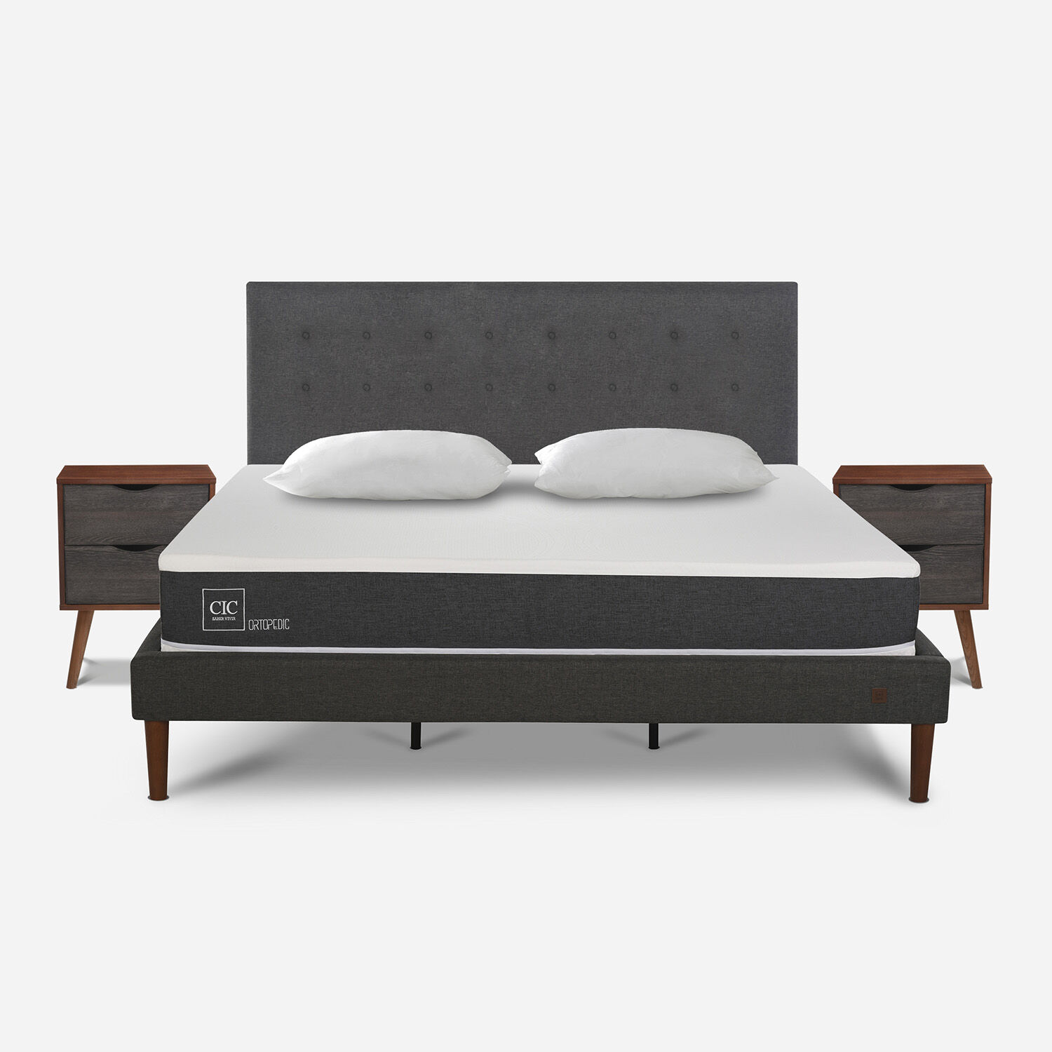 Cama Europea Curve King Ortopedic + Set &Eacute;ufrates + Almohada