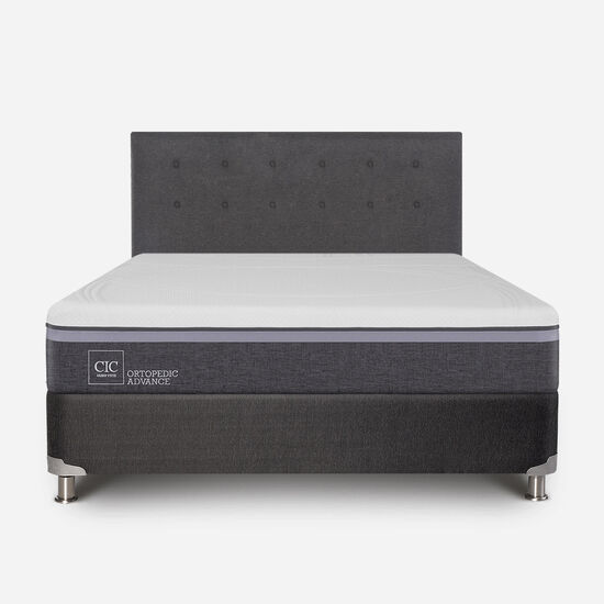 Box Spring 2 Plazas Ortopedic Advance Base Normal 5 Zonas + Respaldo Éufrates