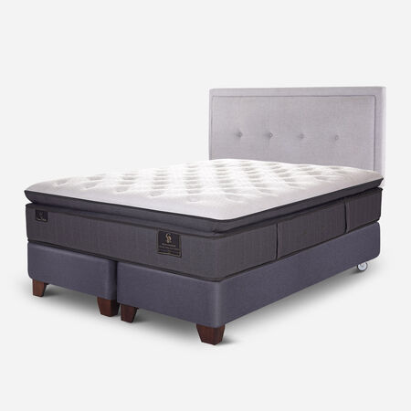 Box Spring 2 Plazas Grand Premium Base Dividida + Set Ganges