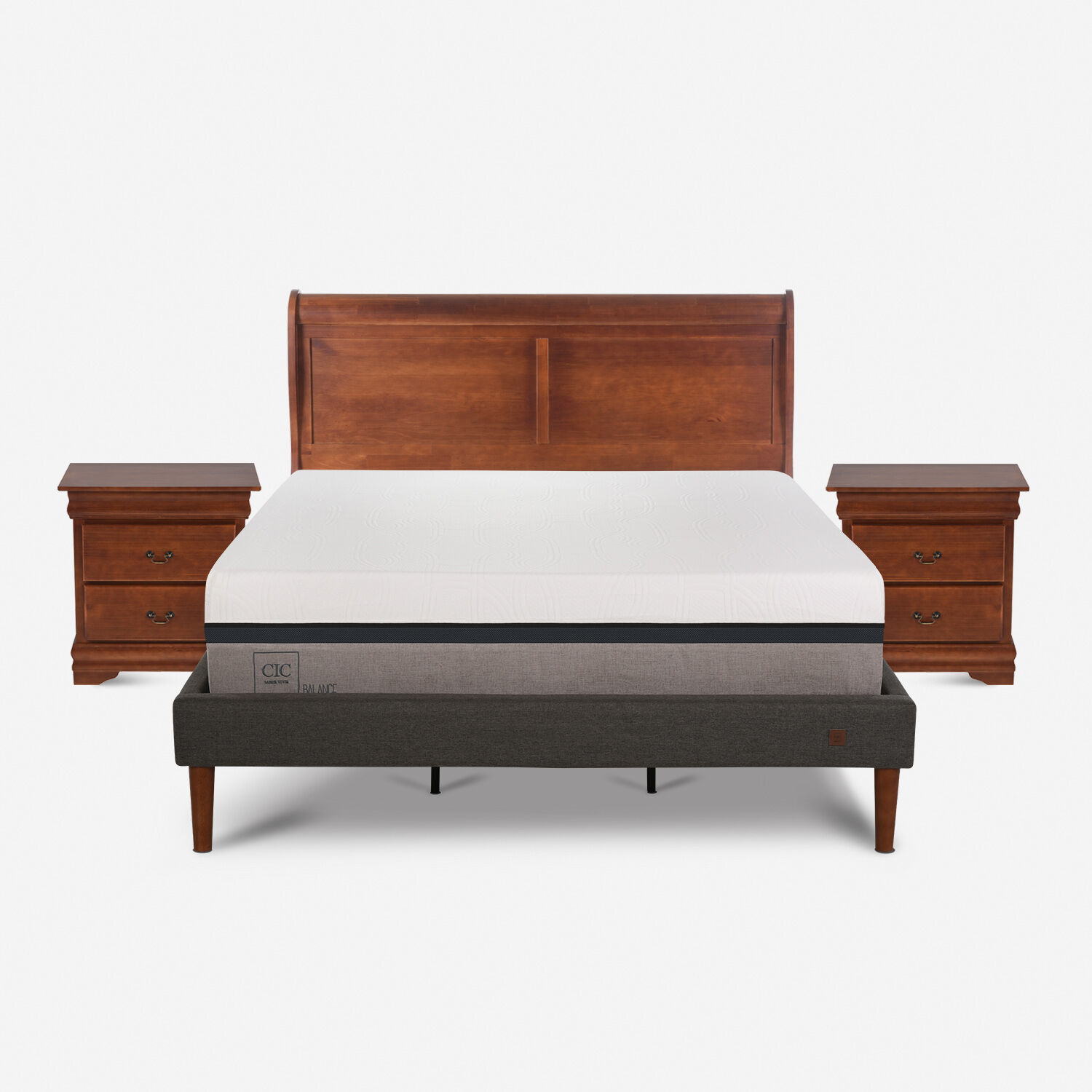 Cama Europea Curve King Balance + Set Miro