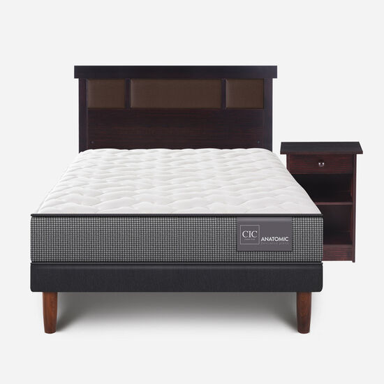 Cama Europea 1.5 Plazas Anatomic + Set Dublín Choc