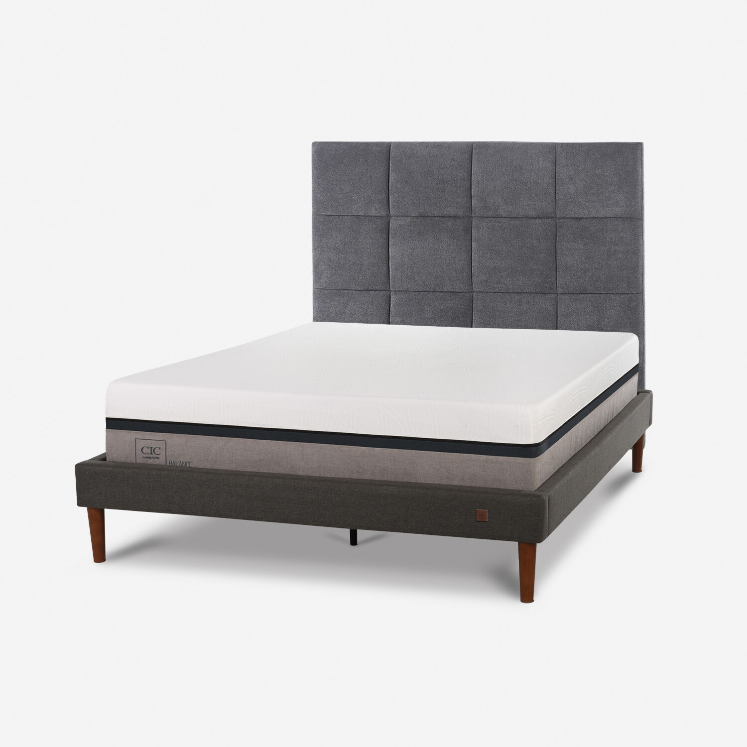 Cama Europea Curve 2 Plazas Balance + Respaldo T&aacute;mesis