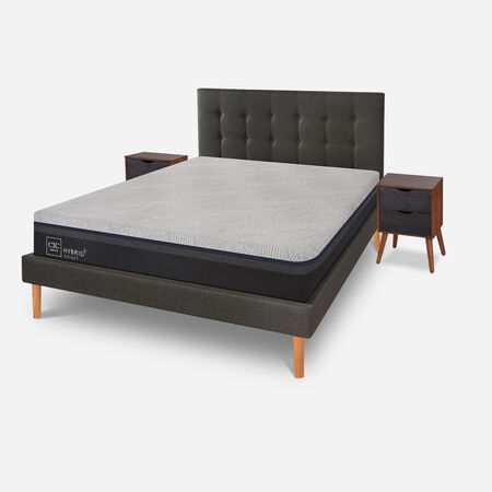 Cama King Hybrid Plus + Set Velador N&iacute;ger