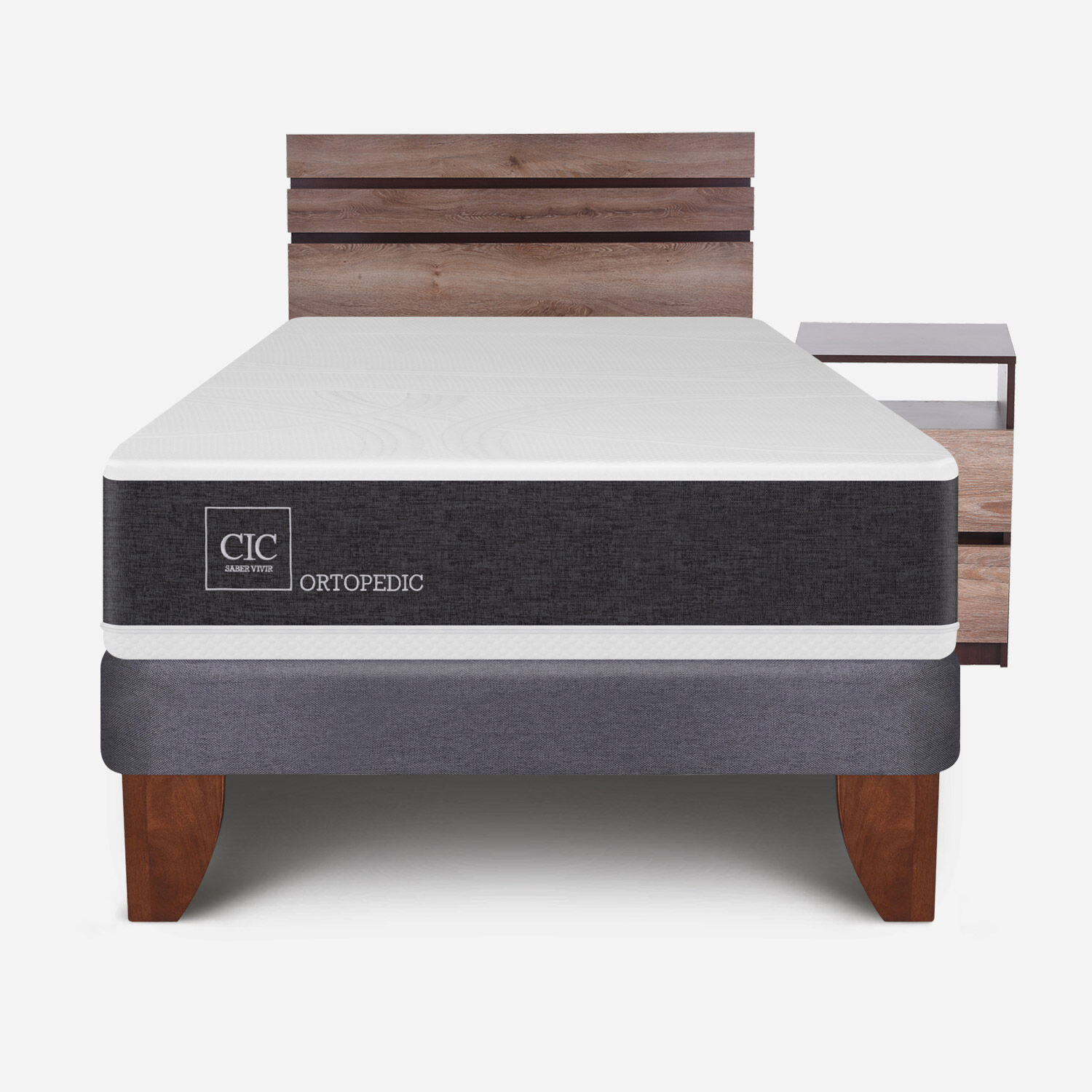 Cama Europea 1,5 Plazas Ortopedic + Set Ares