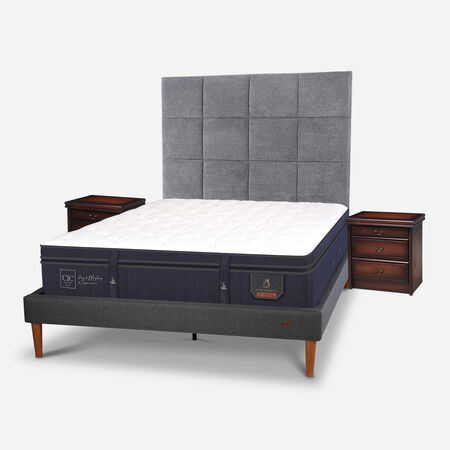 Cama Europea Curve 2 Plazas Super Premium + Set T&aacute;mesis