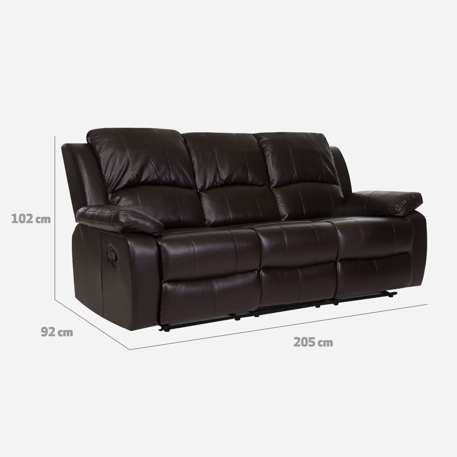 Sof&aacute; 3 Cuerpos Reclinable Andaluc&iacute;a Chocolate