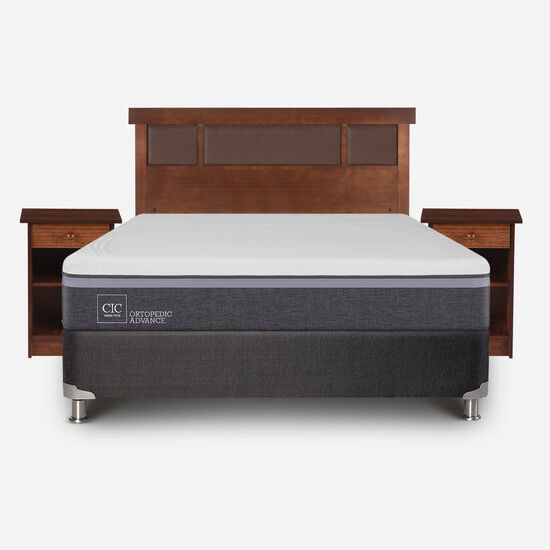 Box Spring 2 Plazas Ortopedic Advance Base Normal 5 Zonas + Set Dublín Caramel