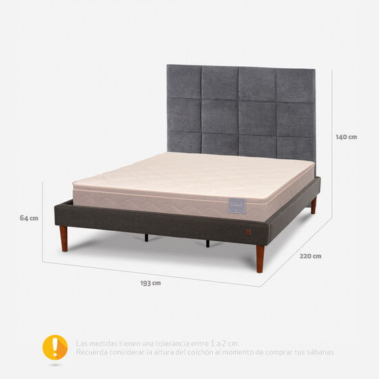 Cama Europea Curve King Rilassati + Respaldo Támesis