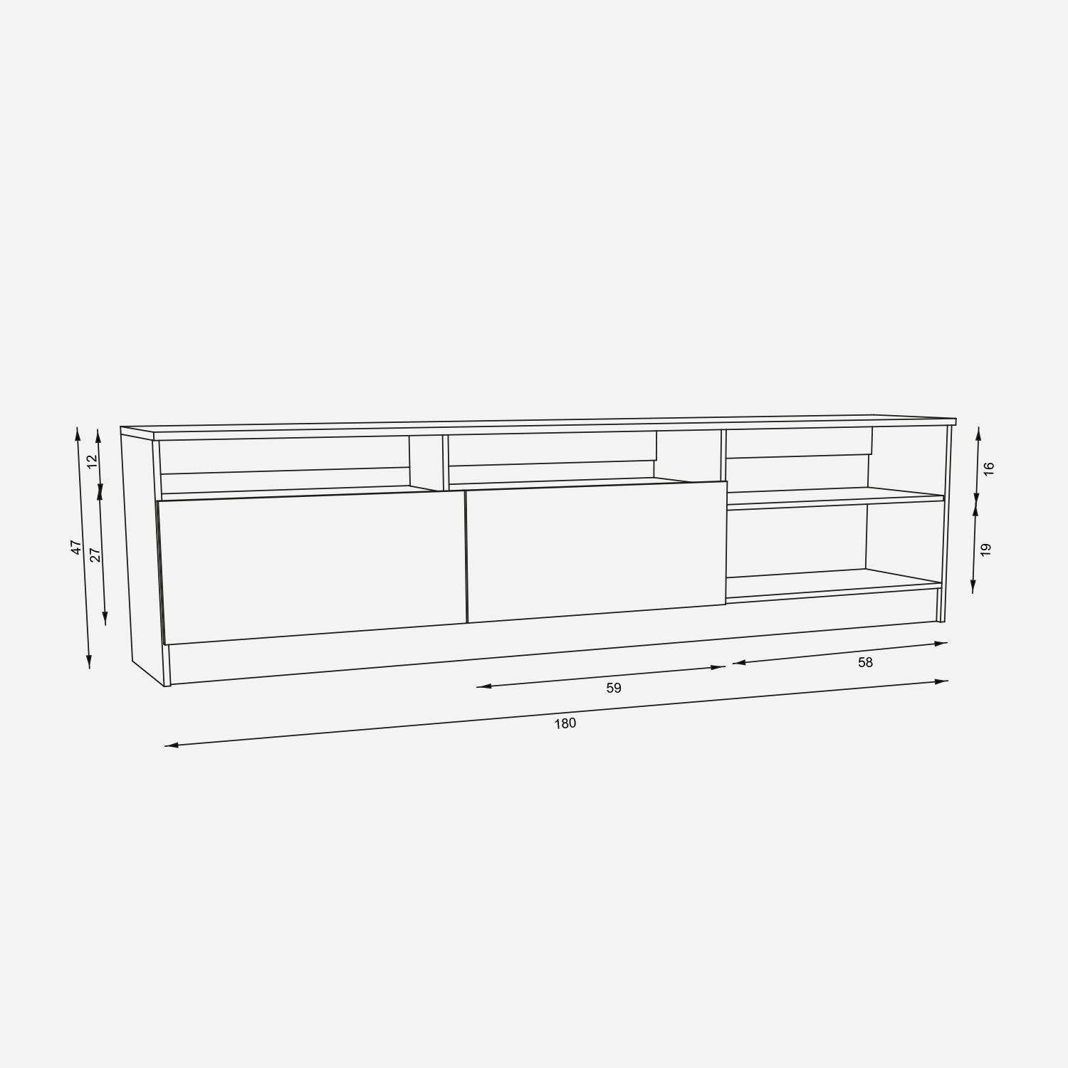 Rack Standford 2 Puertas 2 Repisas Nogal