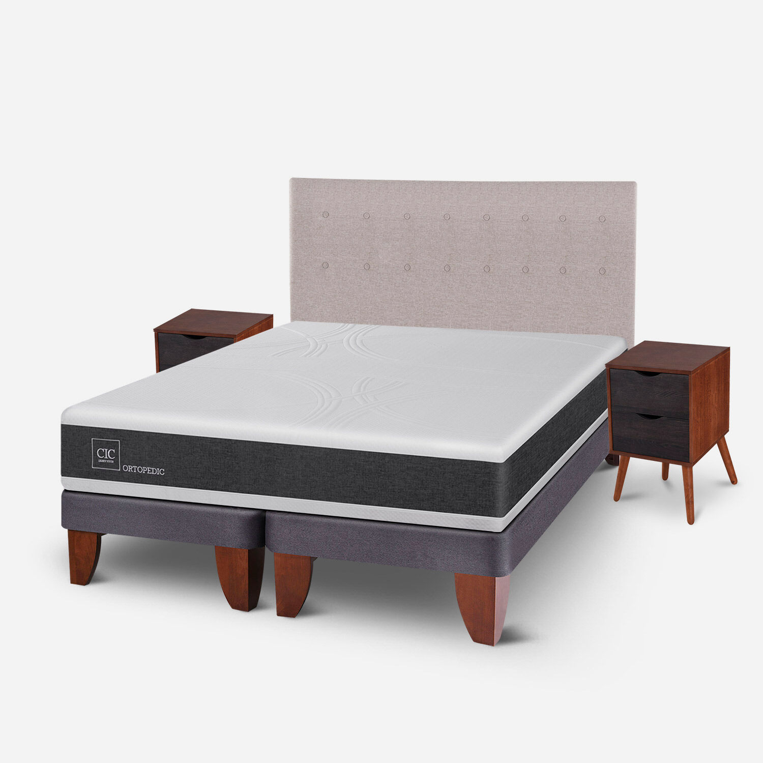 Cama Europea King Ortopedic + Set Tigris