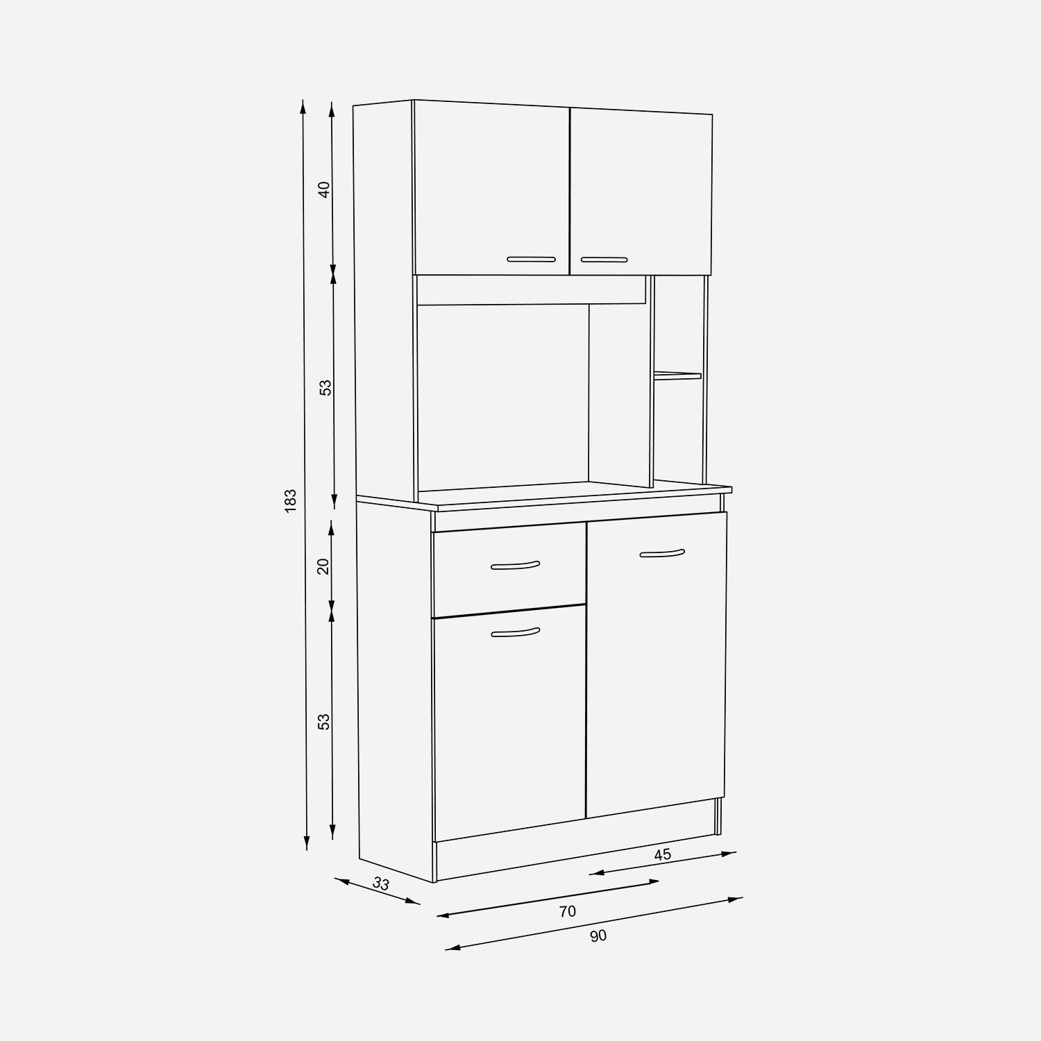 Mueble de Cocina Standford 4 Puertas 1 Caj&oacute;n Blanco-Nogal Mar&iacute;a