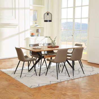 Comedor 6 Sillas Cross Gris
