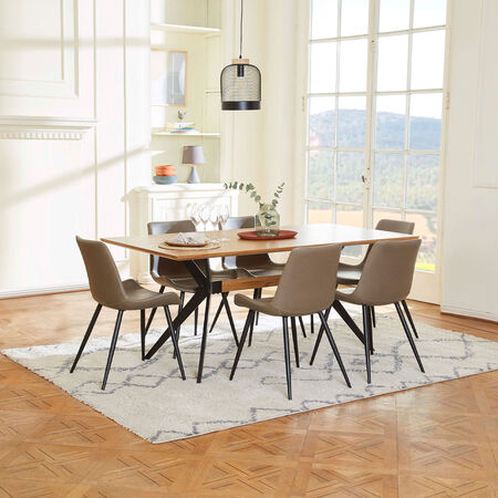 Comedor 6 Sillas Cross Gris