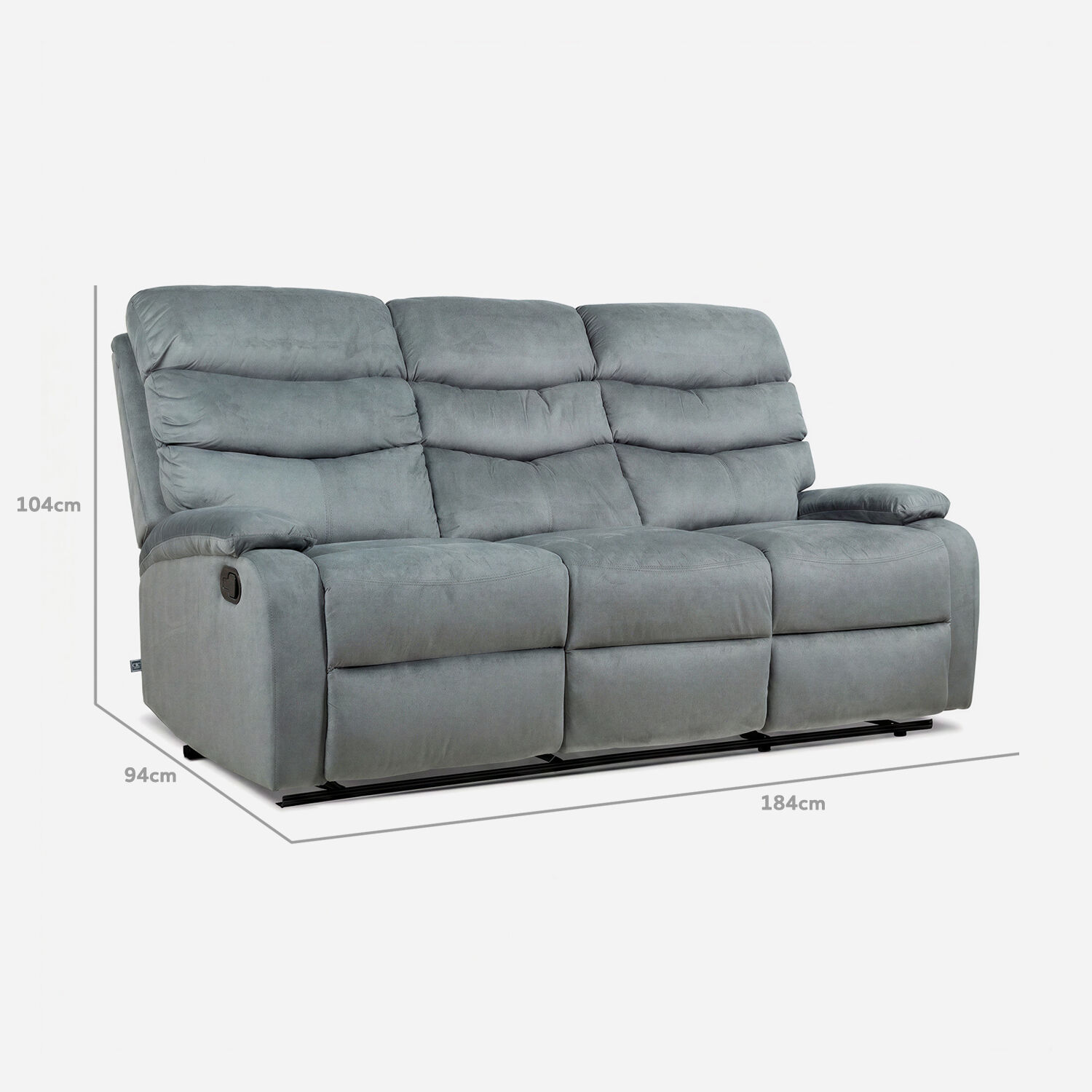 Sof&aacute; Reclinable 3 Cuerpos Texas Gris