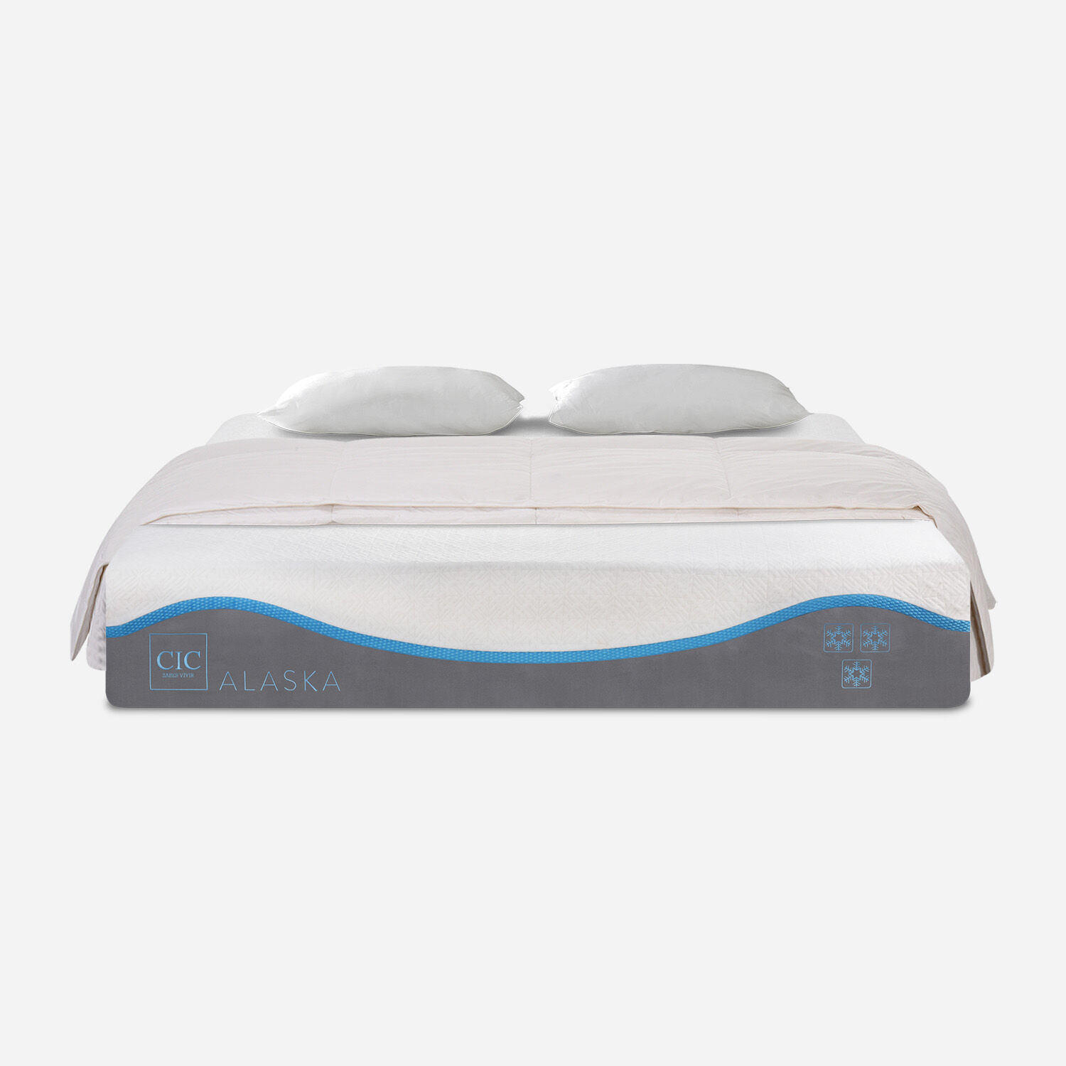 Colch&oacute;n 2 Plazas Alaska 150x200 + Almohadas Viscoel&aacute;sticass Plum&oacute;n
