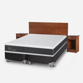 Box Spring 2 Plazas Ortopedic Base Dividida 5 Zonas + Set Villarrica