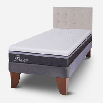 Cama Europea 1.5 Plazas Ortopedic Advance + Respaldo Tigris