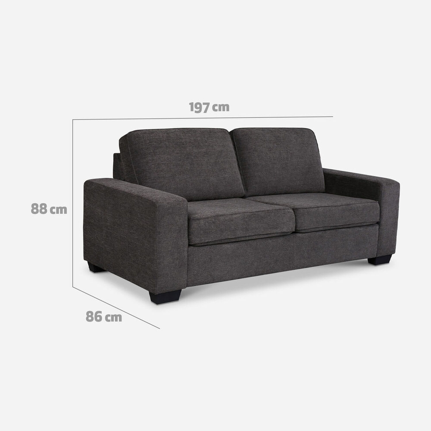 Sof&aacute; Cama Bolonia Gris