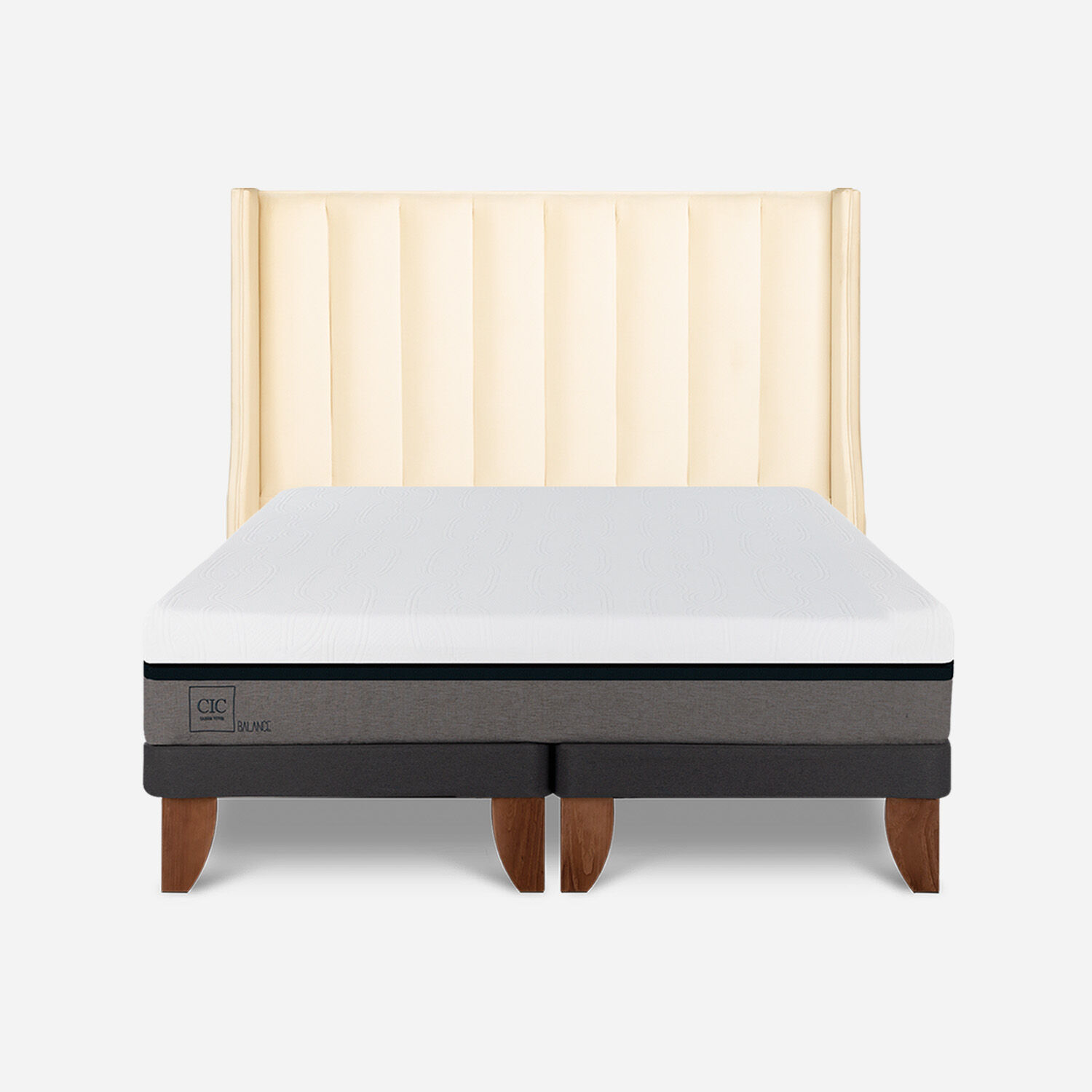 Cama Europea 2 Plazas Balance Base Dividida + Respaldo Panaro