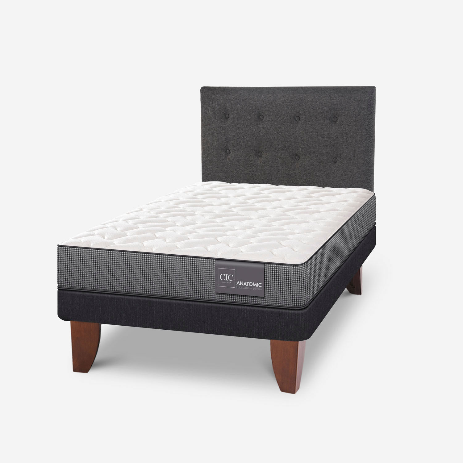 Cama Europea 1,5 Plazas Anatomic + Respaldo Éufrates