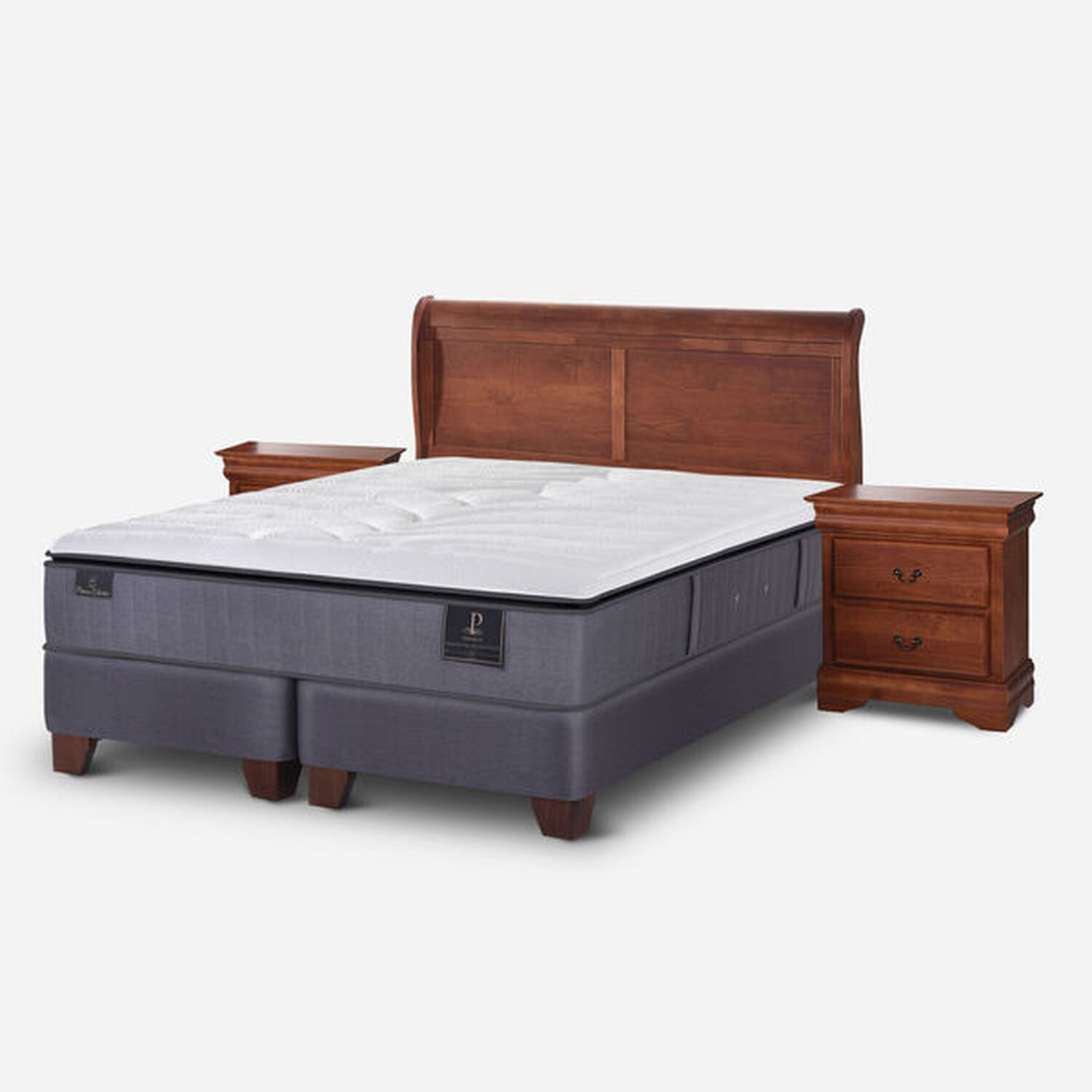 Box Spring King Premium + Set Mir&oacute; Caramel