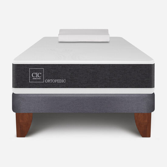 Cama Europea 1.5 Plazas Ortopedic + Almohada Viscoelástica