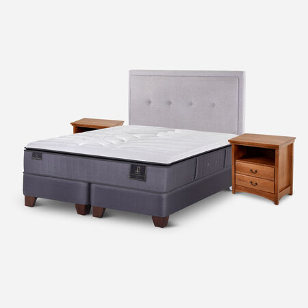 Box Spring 2 Plazas Premium Base Dividida + Set Ganges