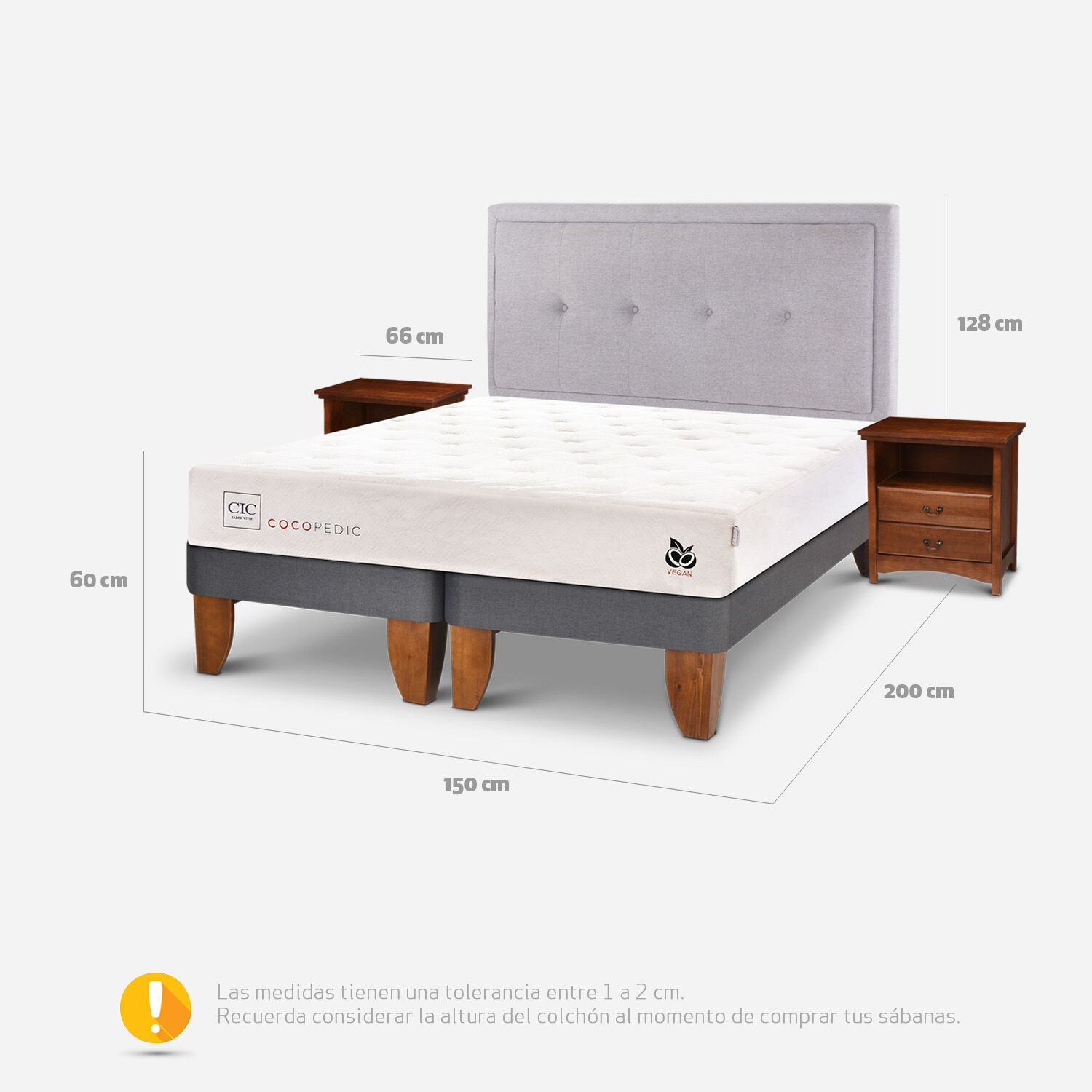 Cama Europea 2 Plazas Cocopedic + Set Ganges