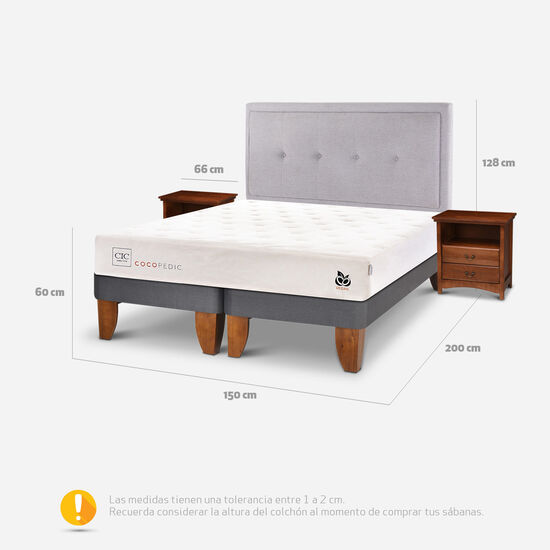 Cama Europea 2 Plazas Cocopedic + Set Ganges