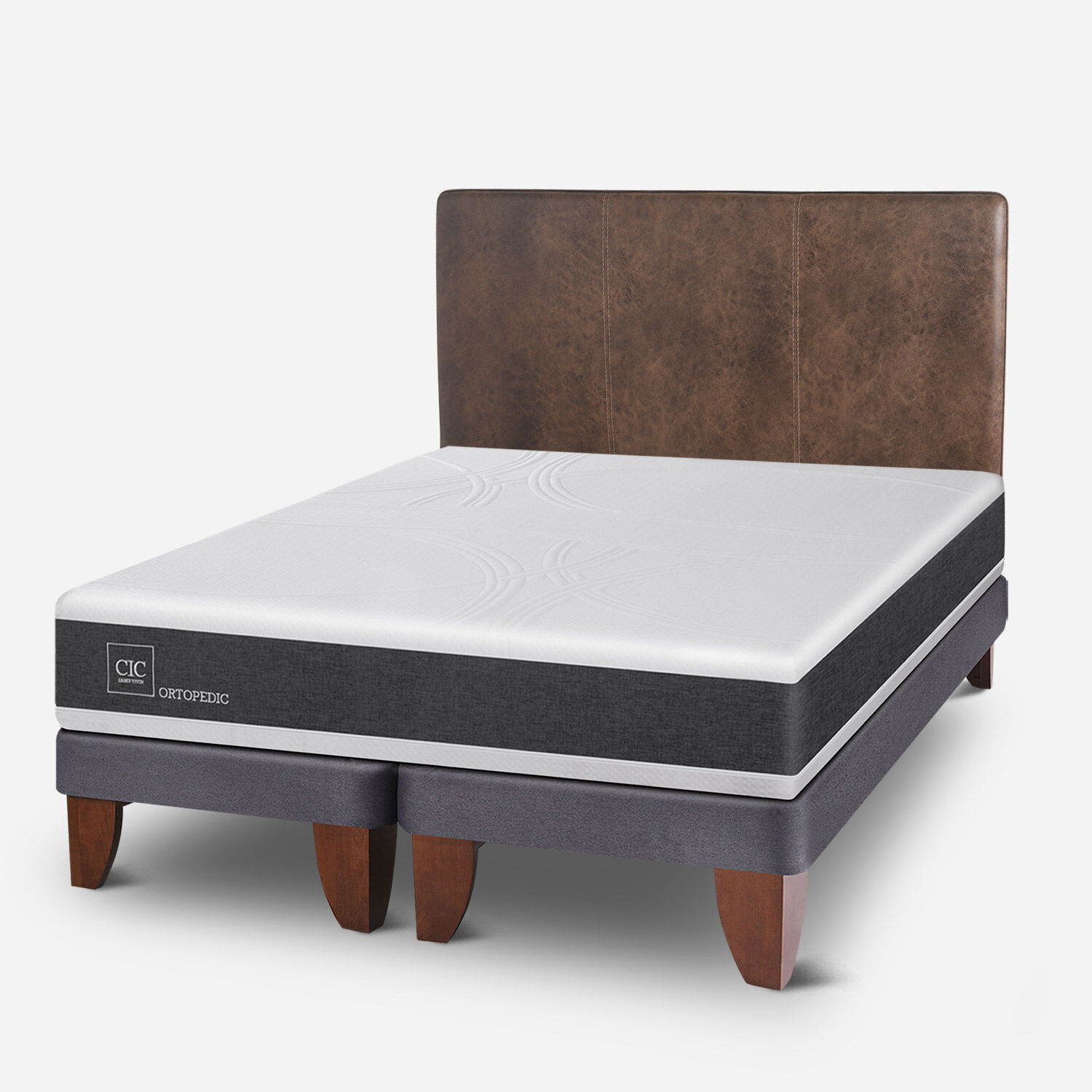 Cama Europea King Ortopedic + Respaldo Baker