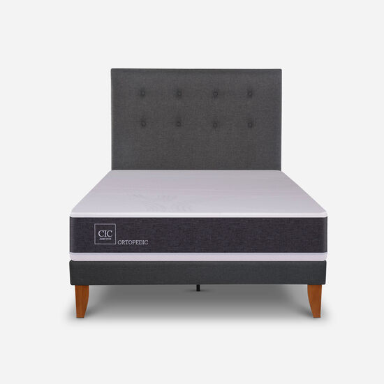 Cama Europea Curve 1.5 Plazas Ortopedic + Respaldo Éufrates