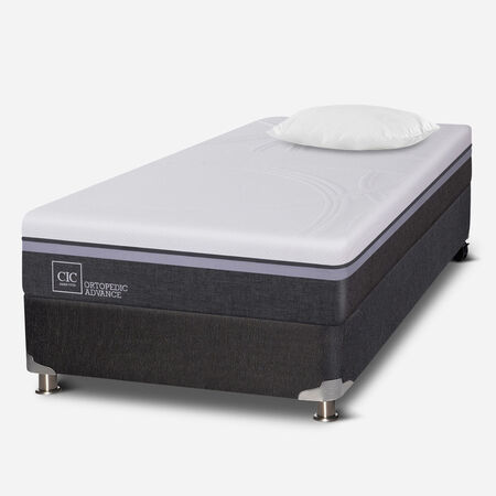 Box Spring 1,5 Plazas Ortopedic Advance 5 Zonas + Almohada