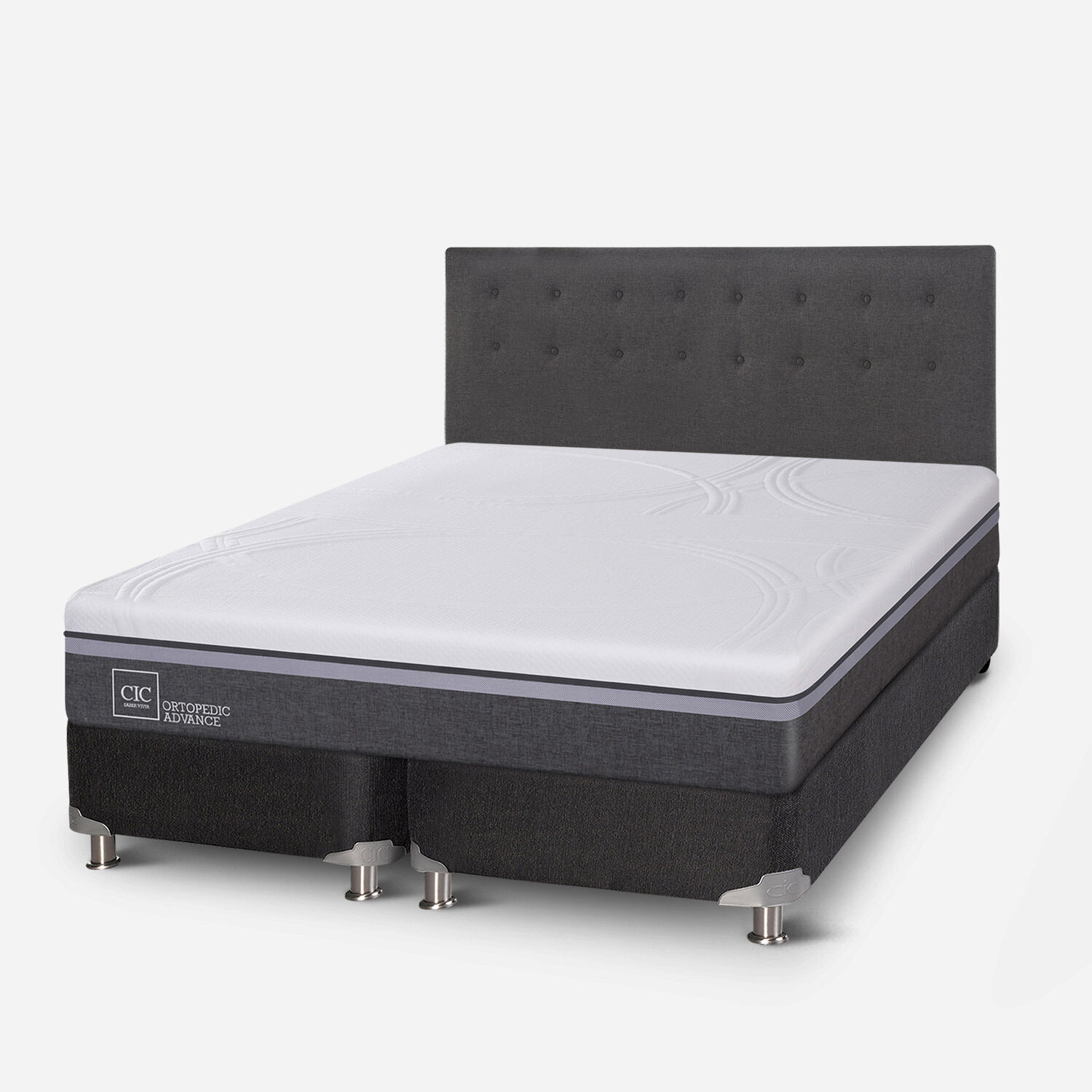 Box Spring King Ortopedic Advance 5 Zonas + Respaldo Éufrates