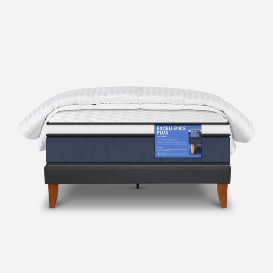 Cama Europea Curve 1.5 Plazas Excellence Plus + Plumón