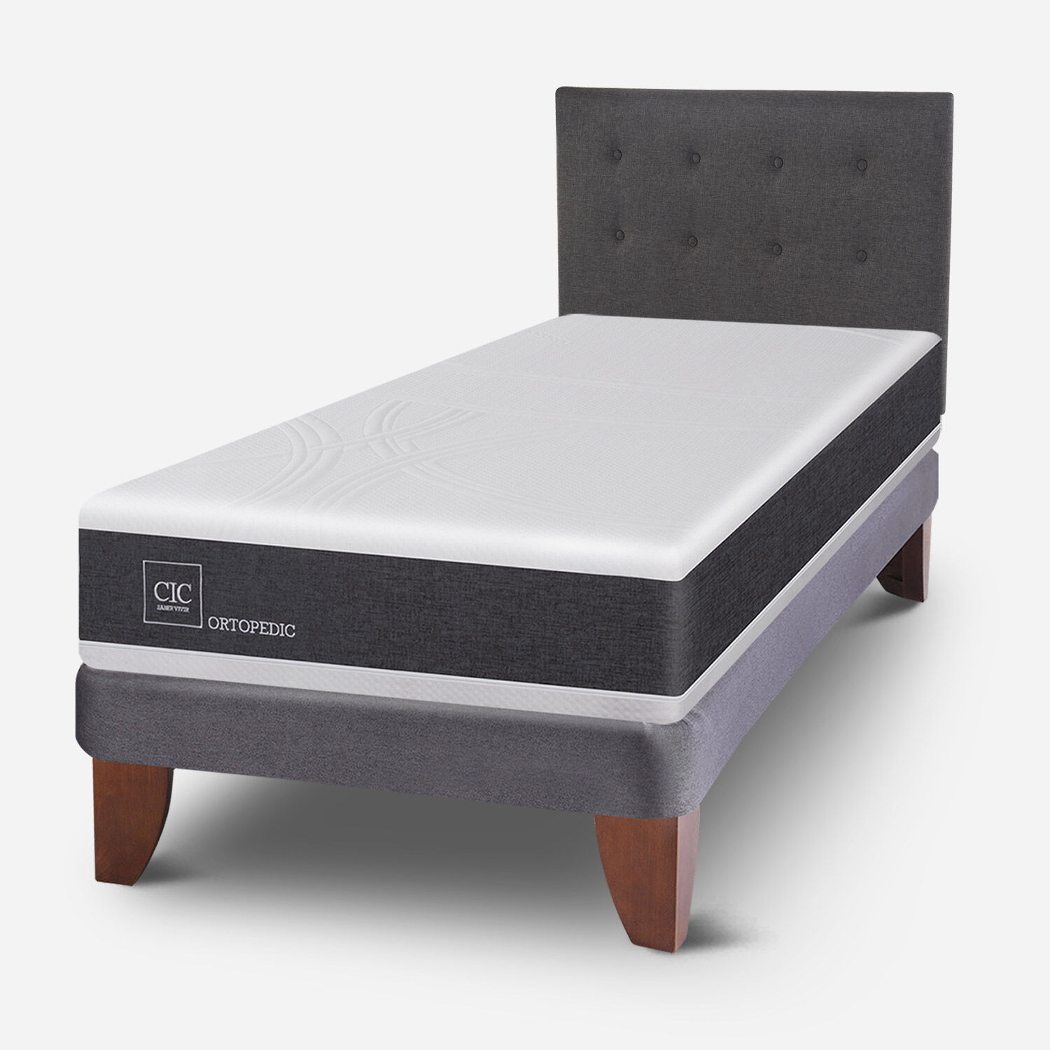 Cama Europea 1,5 Plazas Ortopedic + Respaldo &Eacute;ufrates