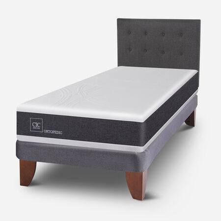Cama Europea 1,5 Plazas Ortopedic + Respaldo &Eacute;ufrates