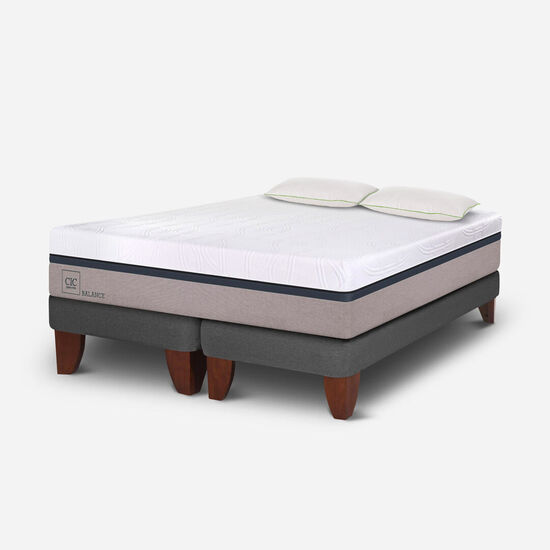 Cama Europea King Balance Advance + Almohadas Down Alternative