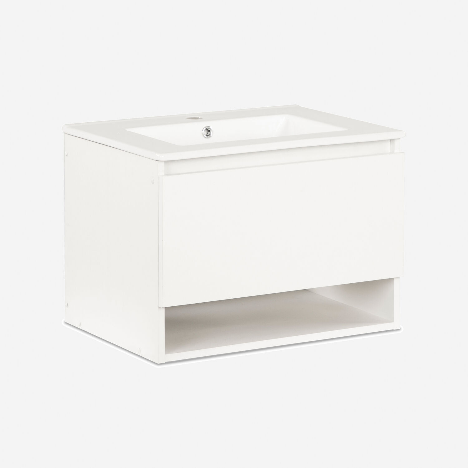 Vanitorio Flotante 1 Cajón Mónaco Blanco 60 Cm.