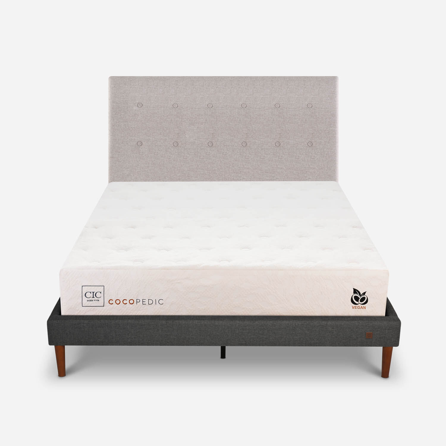 Cama Europea Curve 2 Plazas Cocopedic + Respaldo Tigris