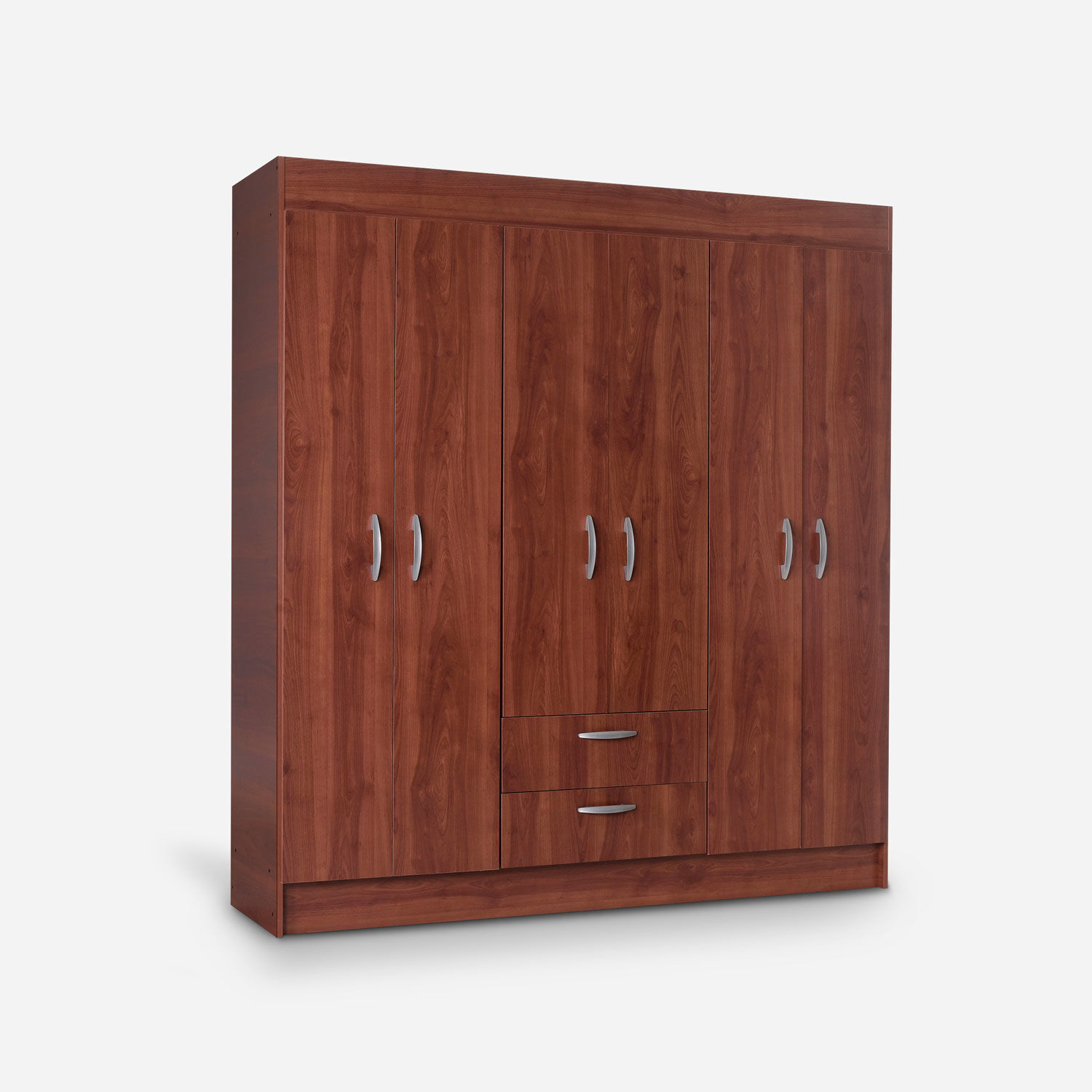 Cl&oacute;set 6 Puertas 2 Cajones Cerezo