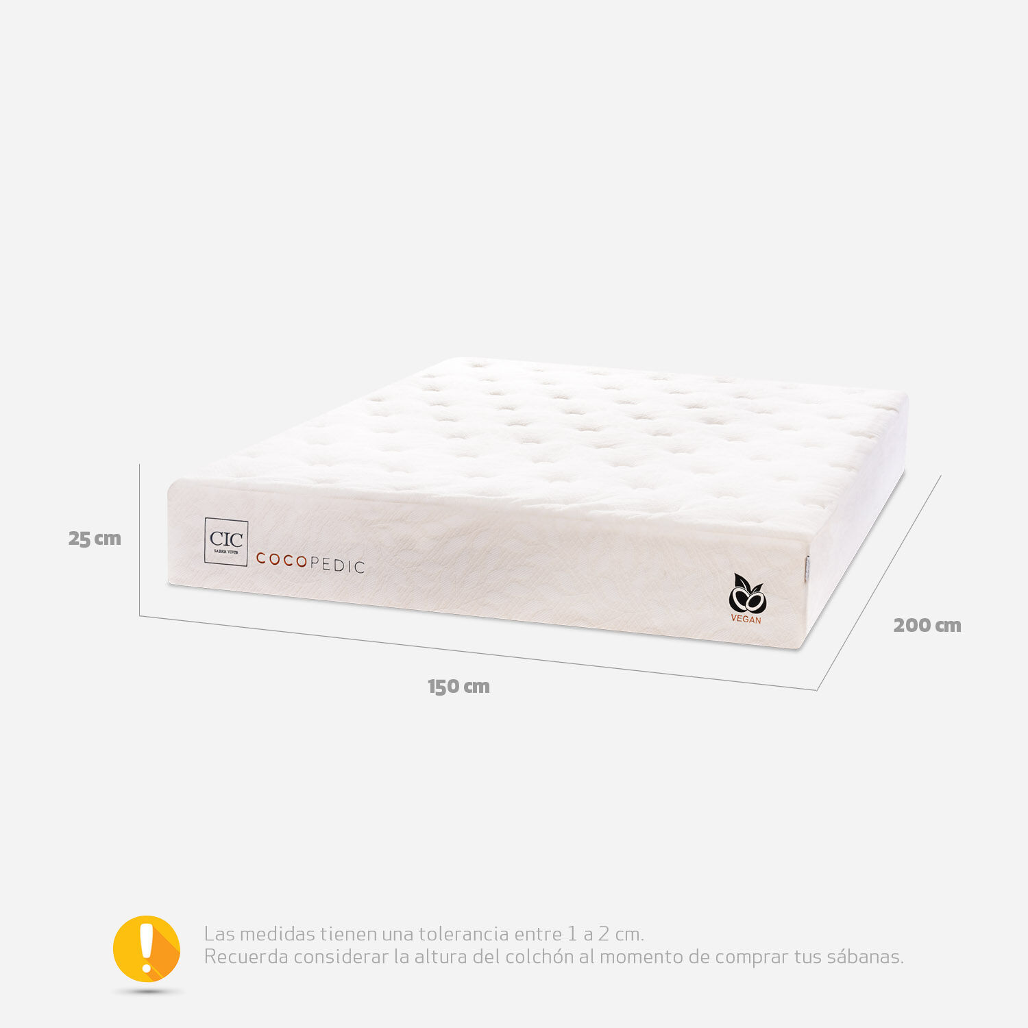 Colch&oacute;n 2 Plazas Cocopedic 150x200 + Plum&oacute;n