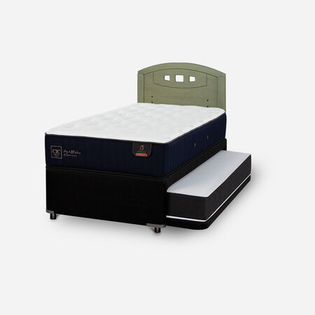Cama Nido Div&aacute;n Premium + Respaldo Gales Olivo